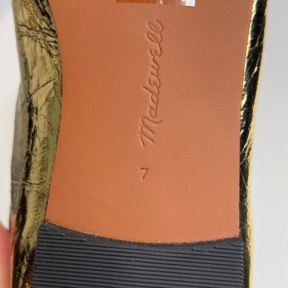 Madewell $98 The Greta Ballet Flat Metallic Gold Size 7 NR847 - Picture 11 of 12